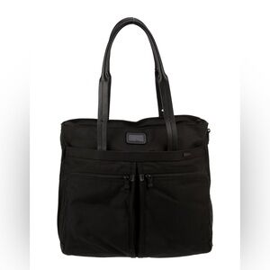 Tumi nylon expandable travel Black shoulder double handle bag pockets Euc $475